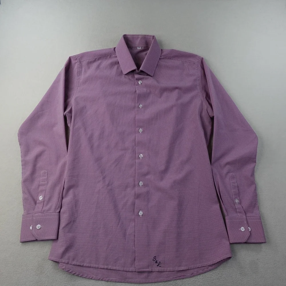 Lot of 2 State and Liberty Dress Shirts Mens Medium Check Plaid Stretch Athletic - Picture 12 of 16